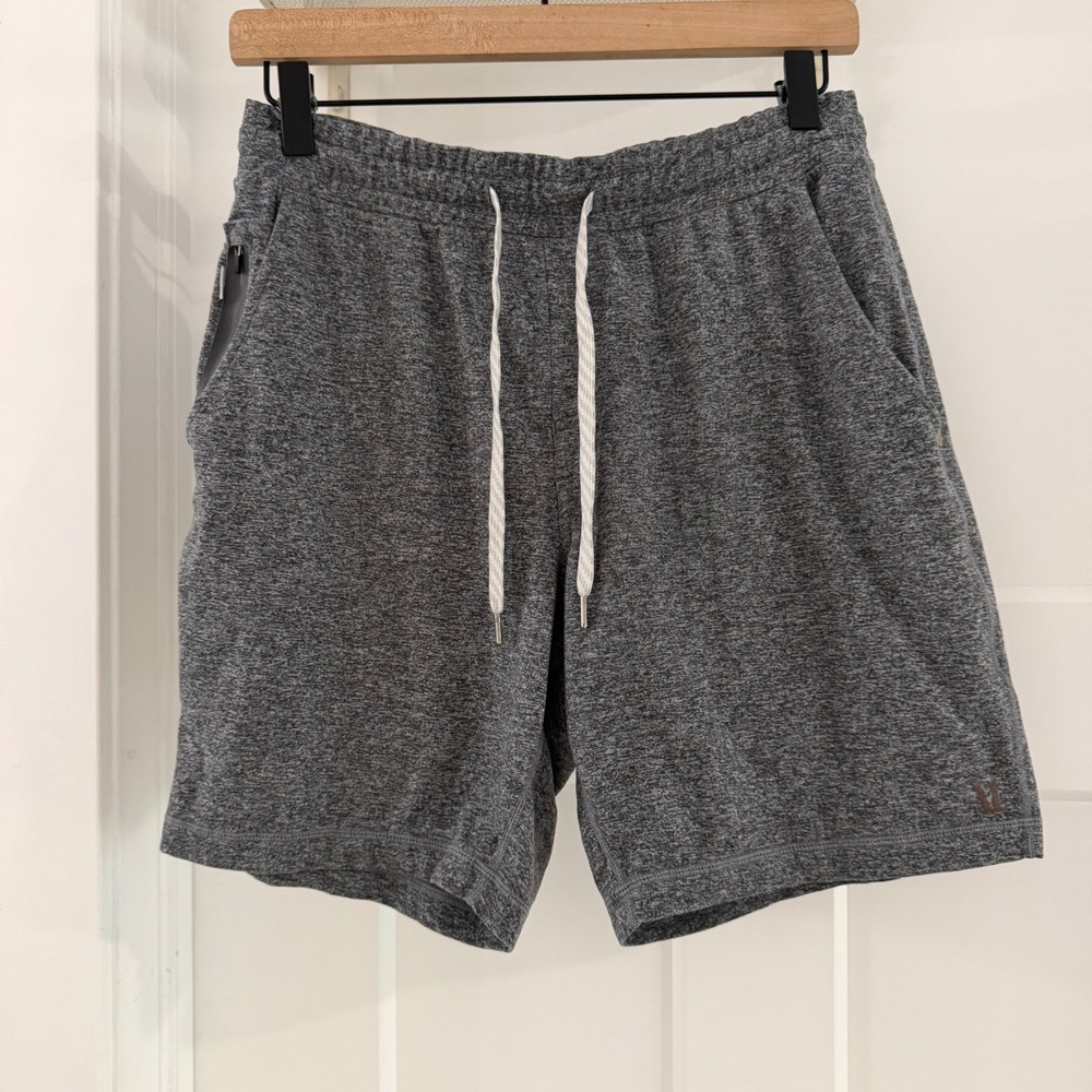 Vuori Men Ponto Performance Shorts Charcoal Heather Gray DreamKnit 7"Inseam S